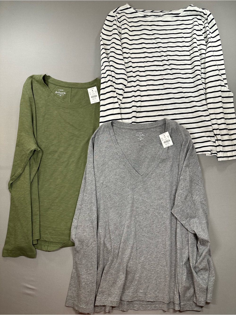 Set of 3 NWT J Crew Factory Long-Sleeve Lightweight T-Shirts - Womens 3X